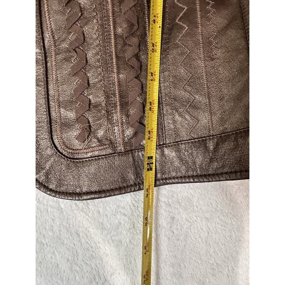 Nygard Women’s Genuine Leather And Knit Full Zip Jacket Bronze Plus Size 3XL - Picture 2 of 9